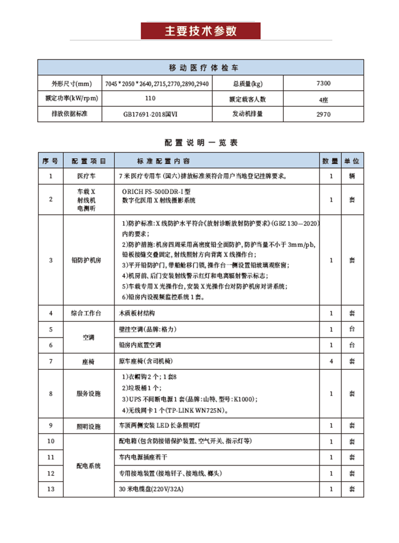 移动医疗体检车（7米）